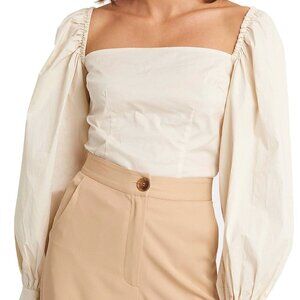 NA-KD Balloon Sleeve Crop Light Pink Blouse Size 36/Small